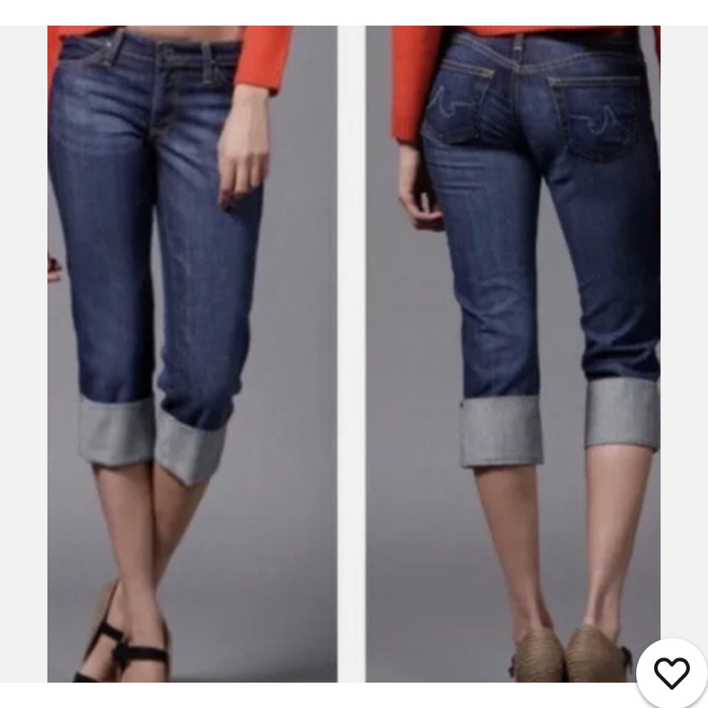 Ag Adriano Goldschmied Dark Blue Cropped Jeans
